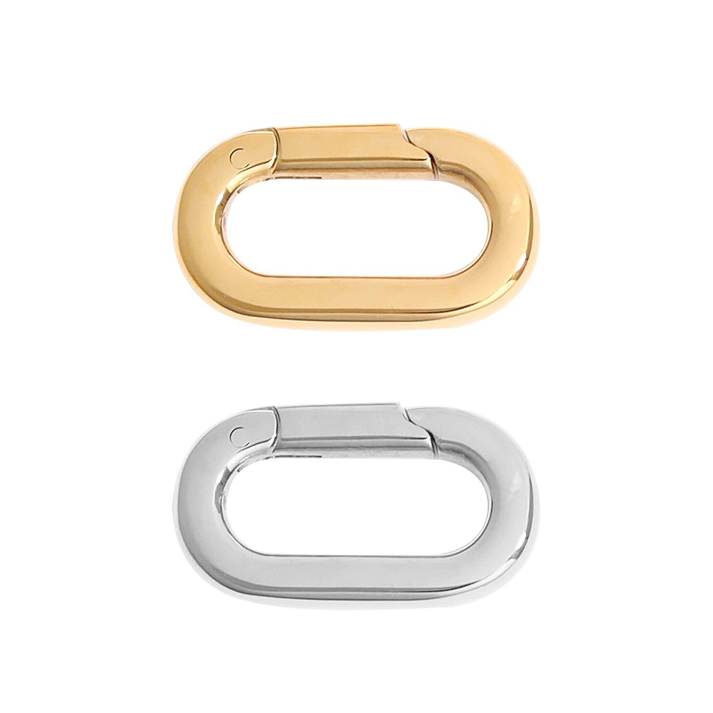 18K Gold PVD Stainless Steel Oval Carabiner