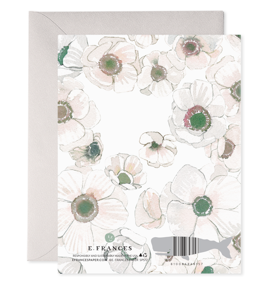 White Flower Wedding Greeting Card