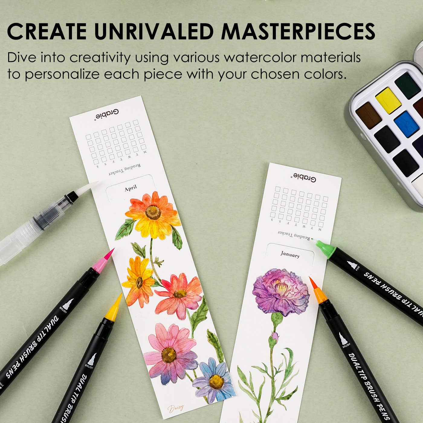 12 Sheets 140LB Watercolor Coloring Bookmarks