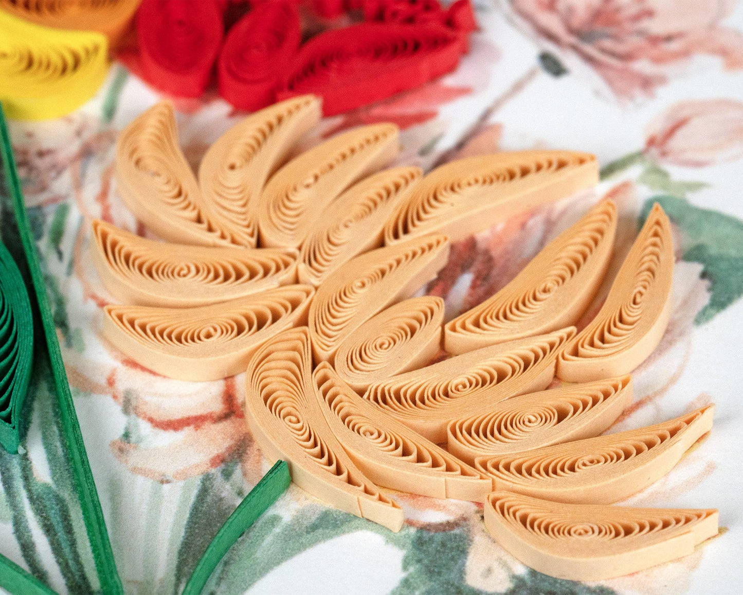 Quilled Japanese Wildflowers Greeting Card