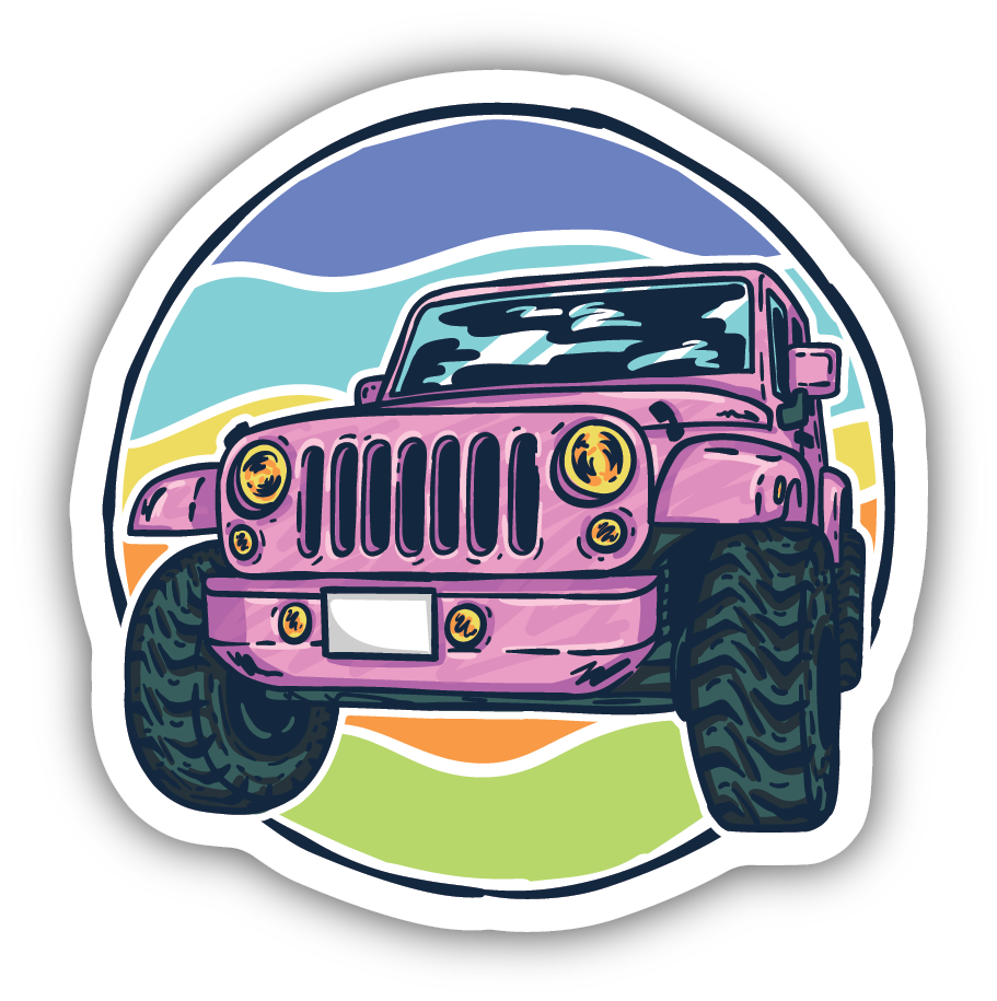 Pink Jeep Sticker