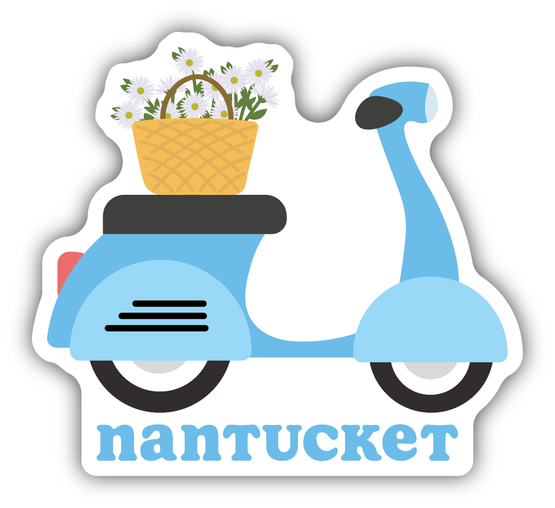 Scooter With Flower Basket --Nantucket