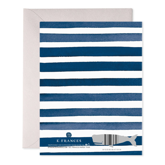 Navy Stripes Thank You Greeting Card – Classic & Elegant