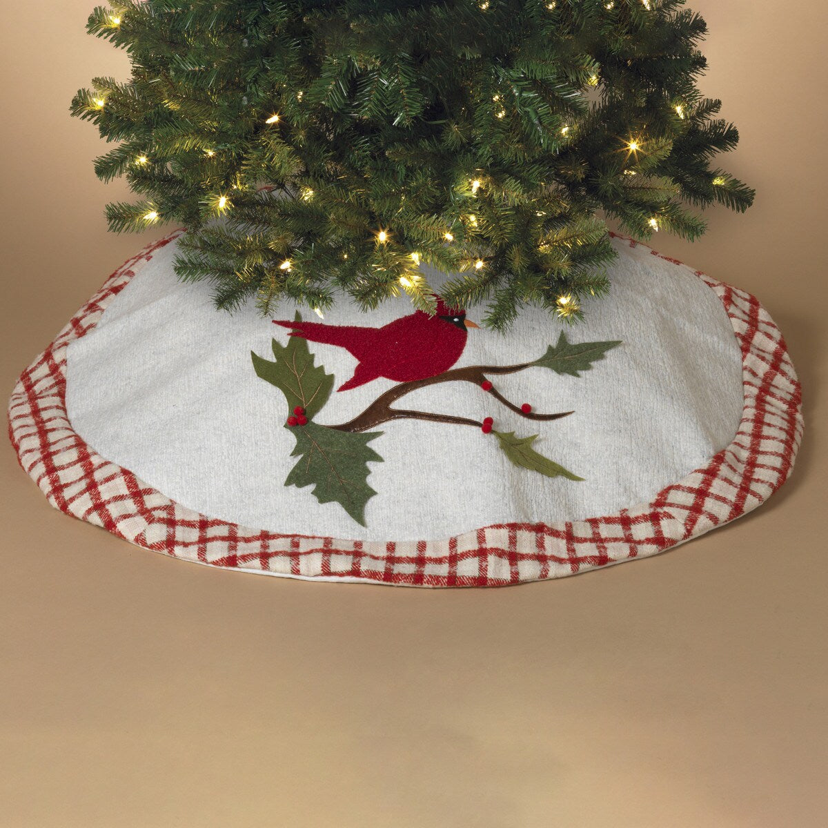 42"D Holiday Cardinal Design Tree Skirt