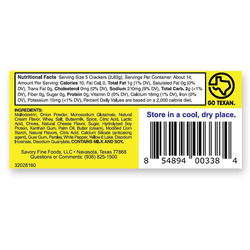 Savory Party Cracker Seasoning - Sour Cream & Onion (25 ct)