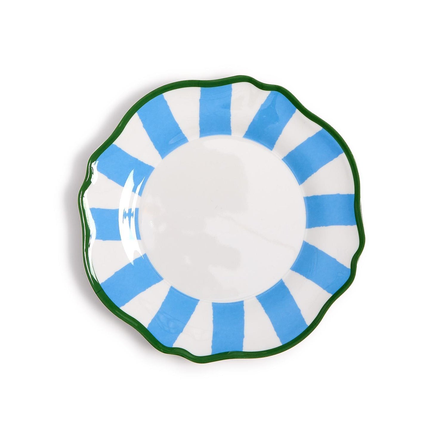 Blue Striped Salad / Dessert Plate