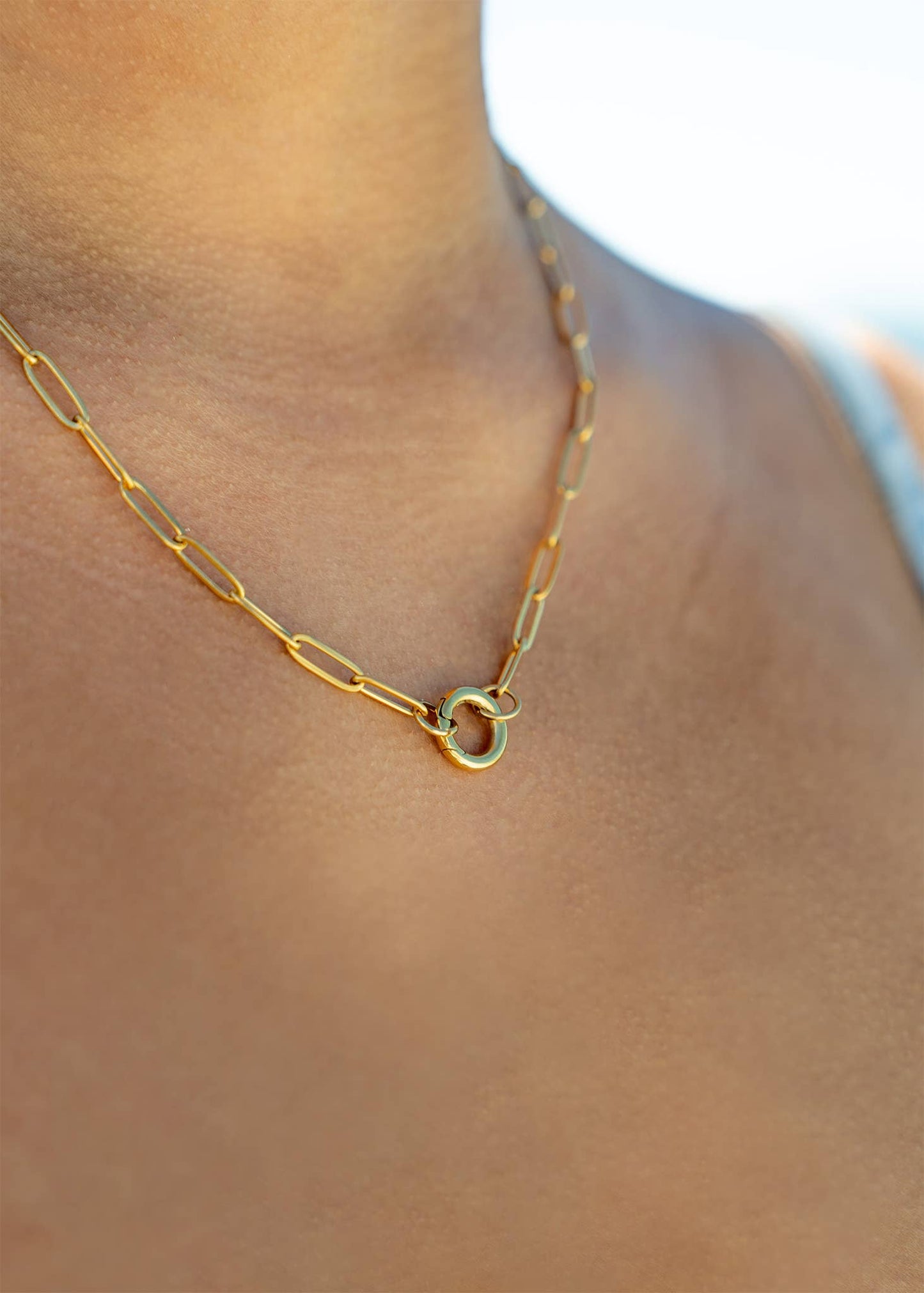 Stainless Steel Paperclip Charm Keeper Necklace