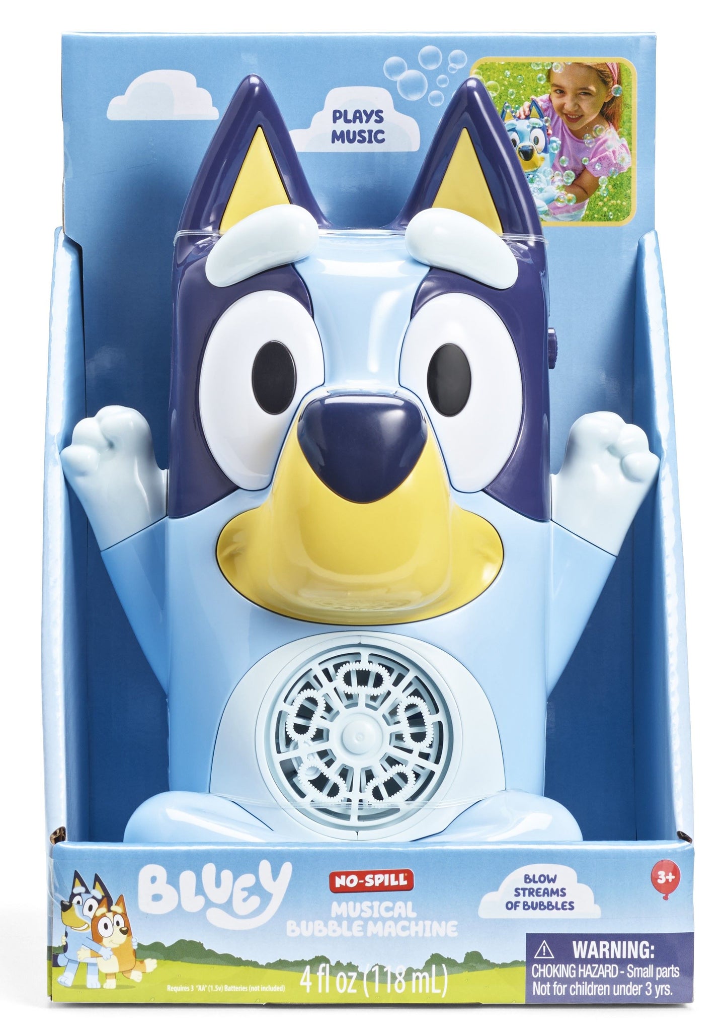 Bluey No-Spill Musical Bubble Machine
