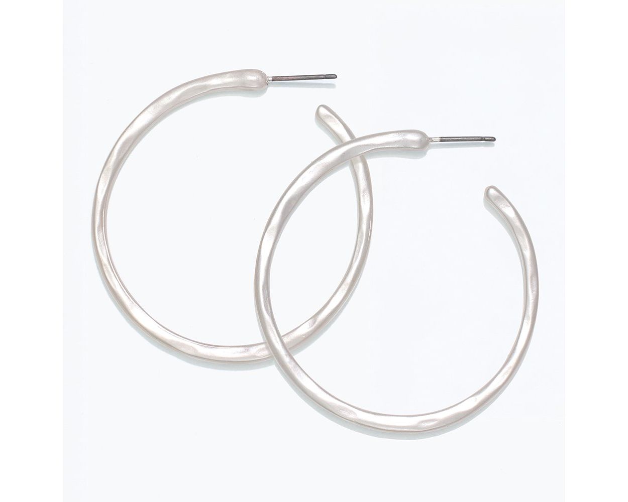 Hammered Matte Silver Earrings