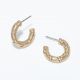 Gold Hoops w Crystal Earrings