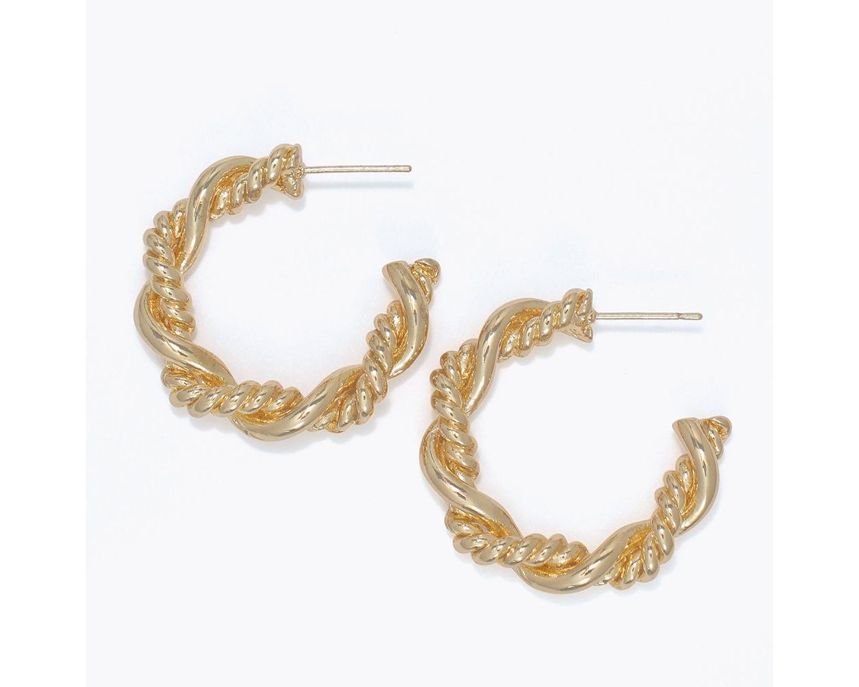Gold Twist Hoops