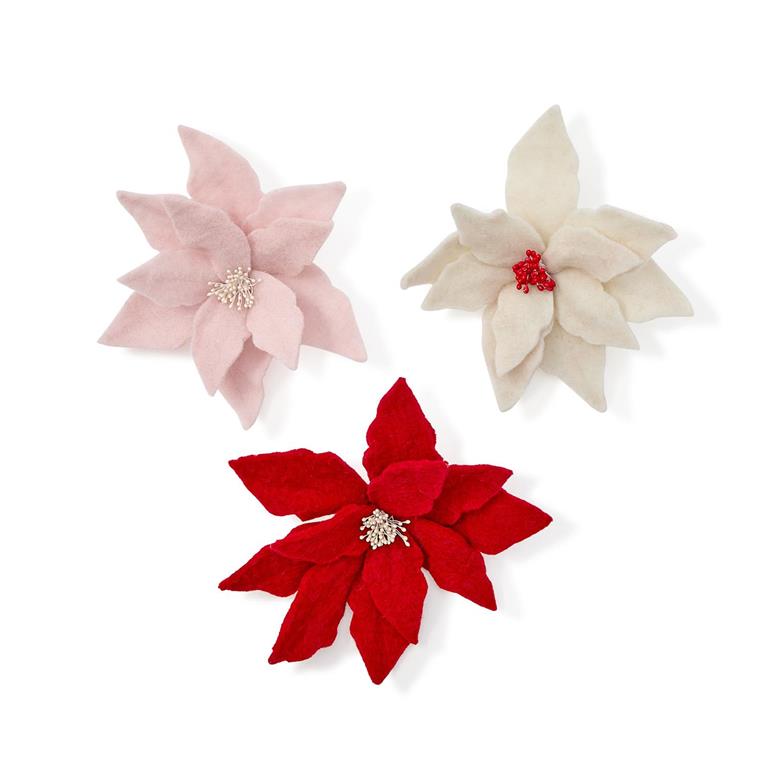 Flower Power Felt Poinsettia Ornament