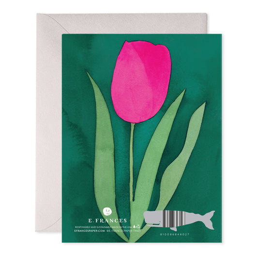 Pink Tulip Thank You Greeting Card