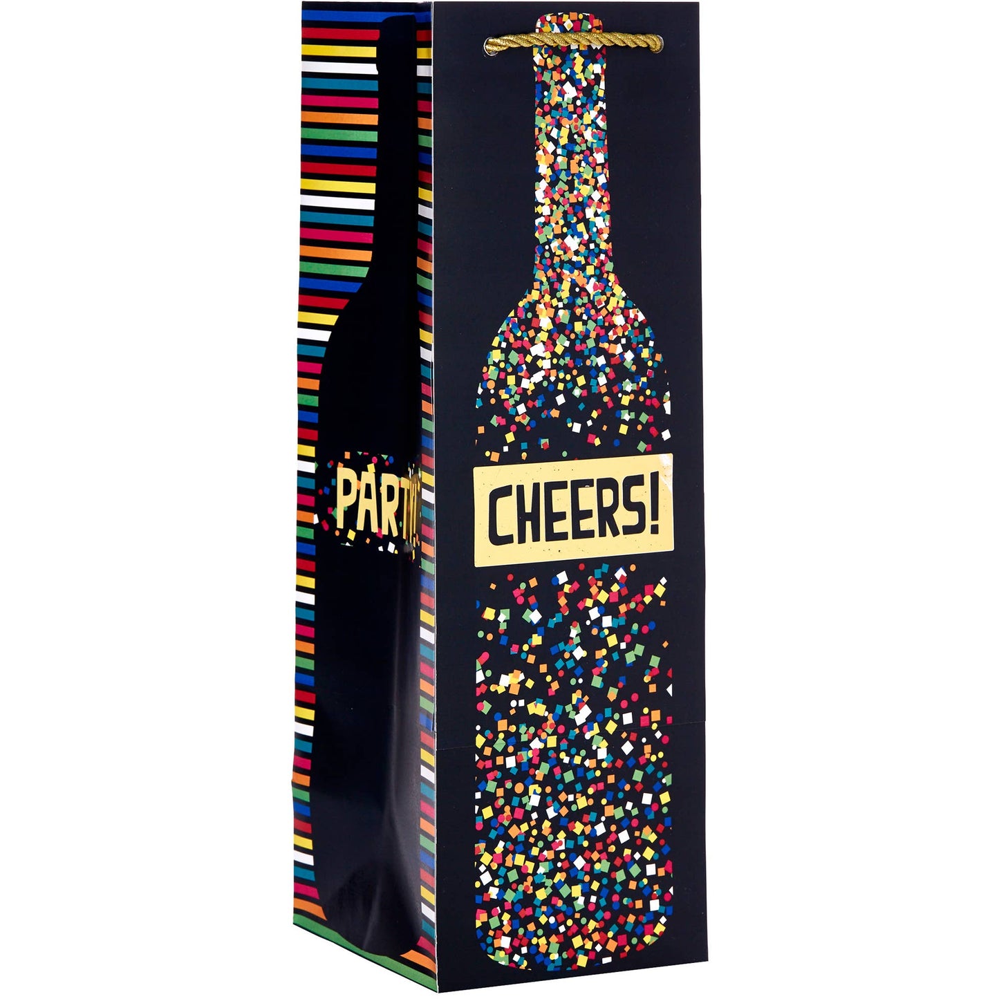 Party Popper Black Tote - Bottle