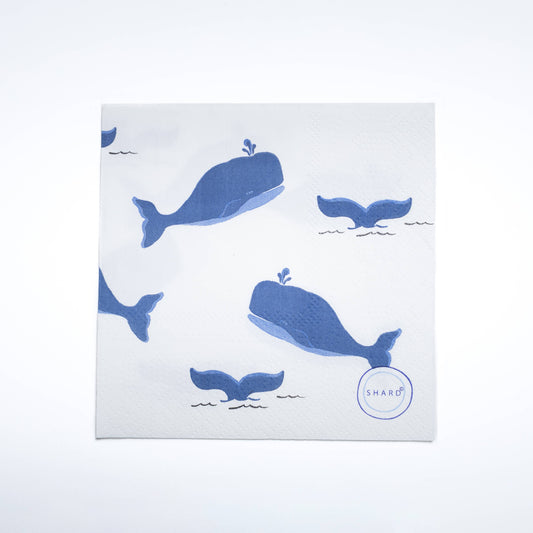 Blue Whale Paper Cocktail Napkins