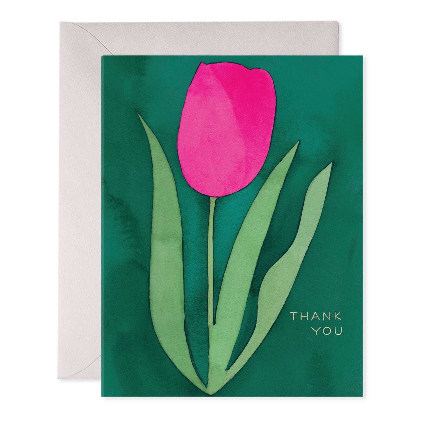 Pink Tulip Thank You Greeting Card