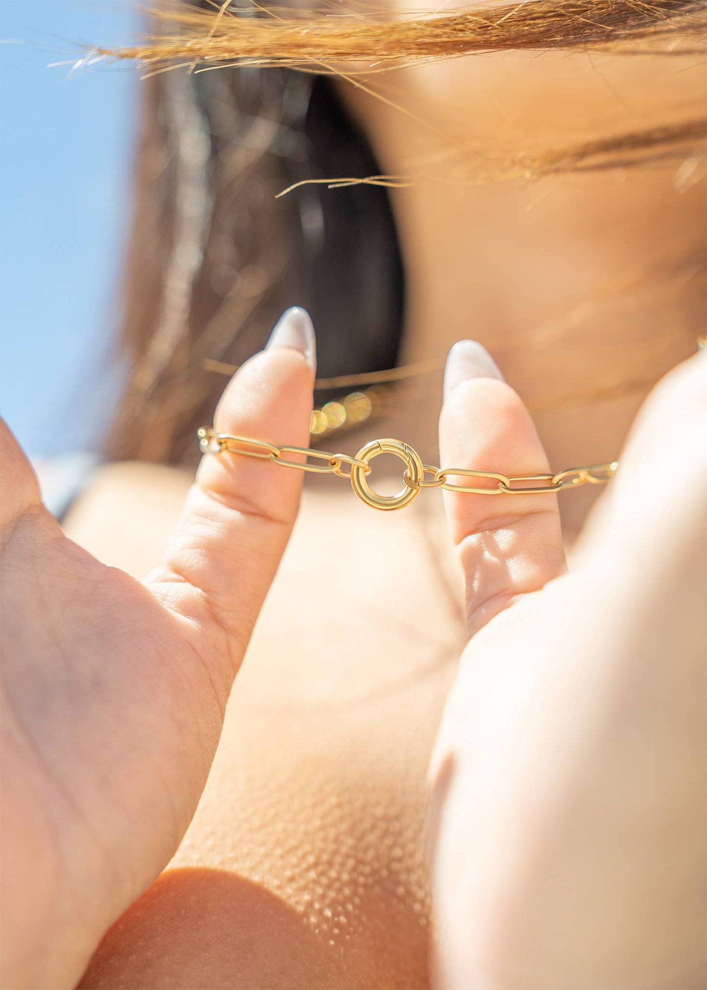 Stainless Steel Paperclip Charm Keeper Necklace