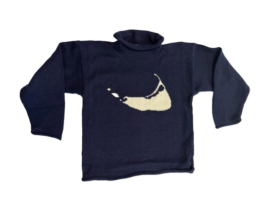 Island Shape Kids Roll Neck Sweater