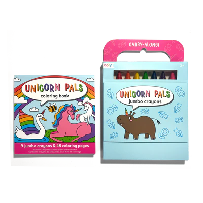 Carry Along! Coloring Book and Crayon Set - Unicorn Pals