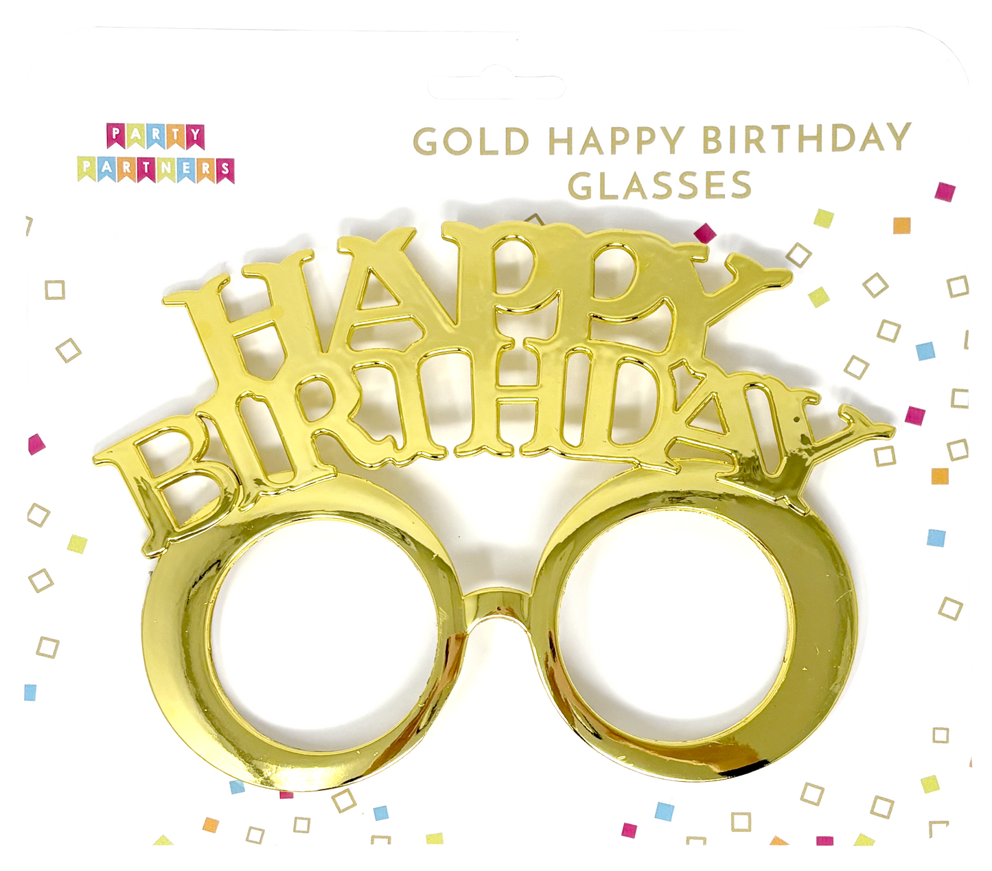 Gold Happy Birthday Glasses
