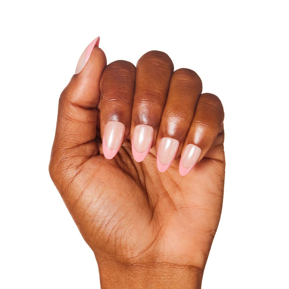 Bubble Gum Glaze Press-On Nails|Pink French Tip|Pink