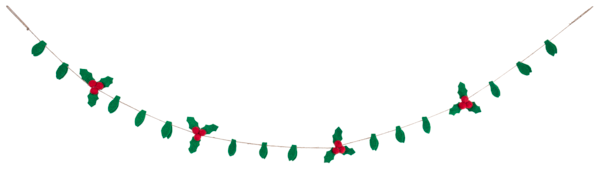 Handmade Holly & Berry Felted Wool Garland