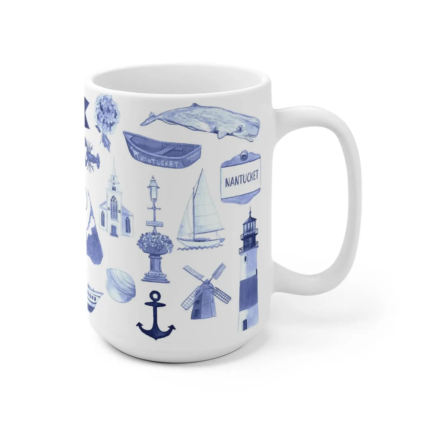 Nantucket Forever Toile Ceramic Mug