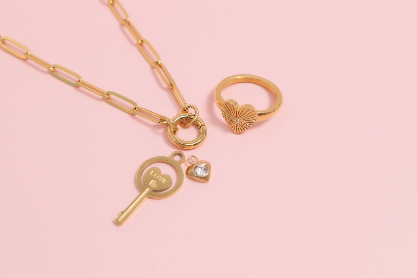 Stainless Steel Paperclip Charm Keeper Necklace