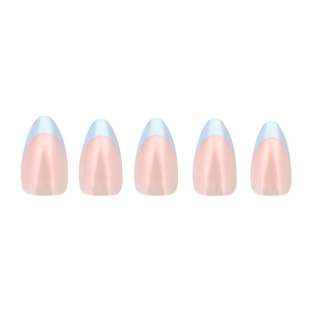 Blueberry Icing Press-On Nails|Baby Blue French Tip