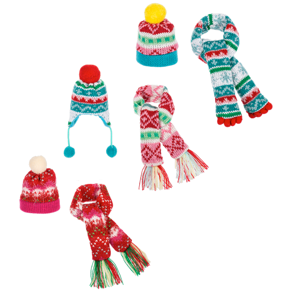 Knit Hat w/Scarf Wine Bottle Toppers