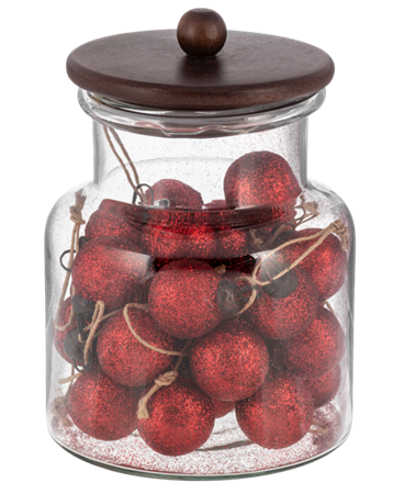 Red Glitter Ball Ornament