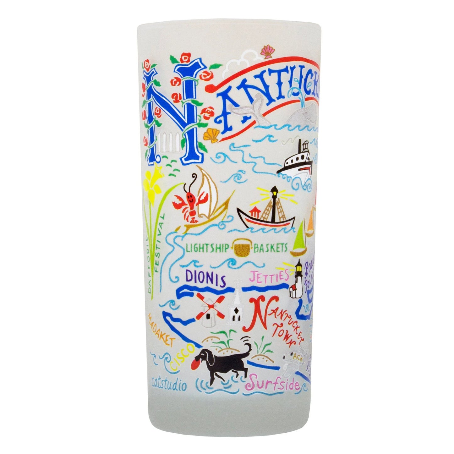 Nantucket Frosted Drinking Glasses set/2