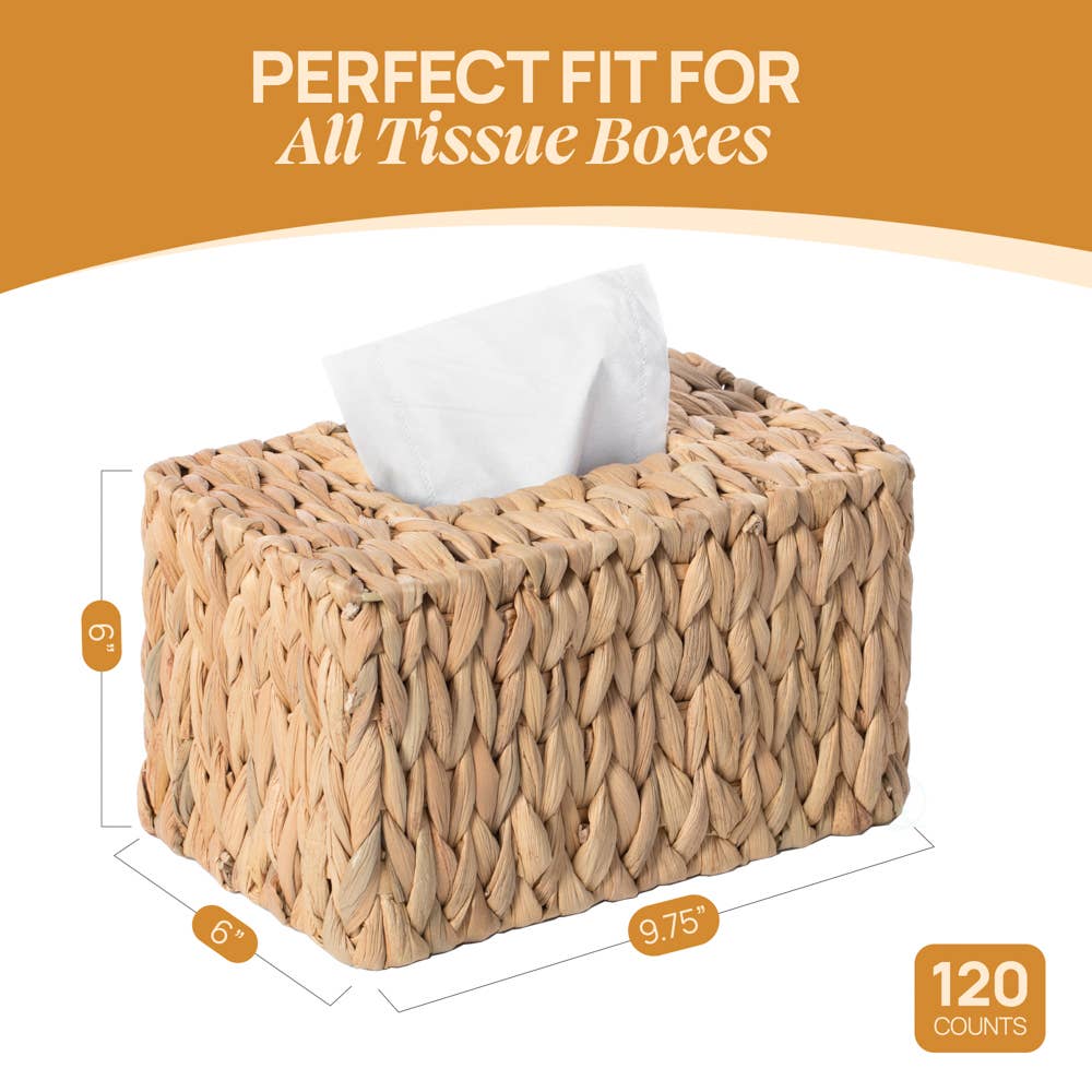 Wicker Tissue Box Cover, Size of a Kleenex Tissue Box