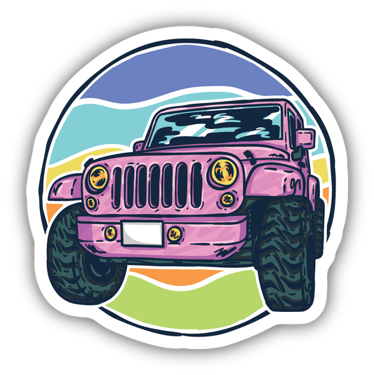 Pink Jeep Sticker