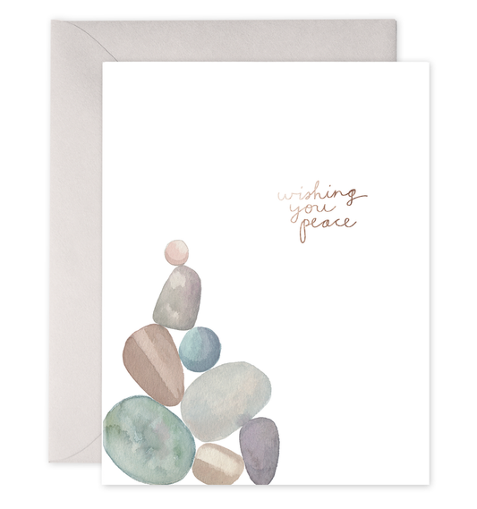 Peace Rocks | Sympathy Condolence Greeting Card: 4.25 X 5.5 INCHES