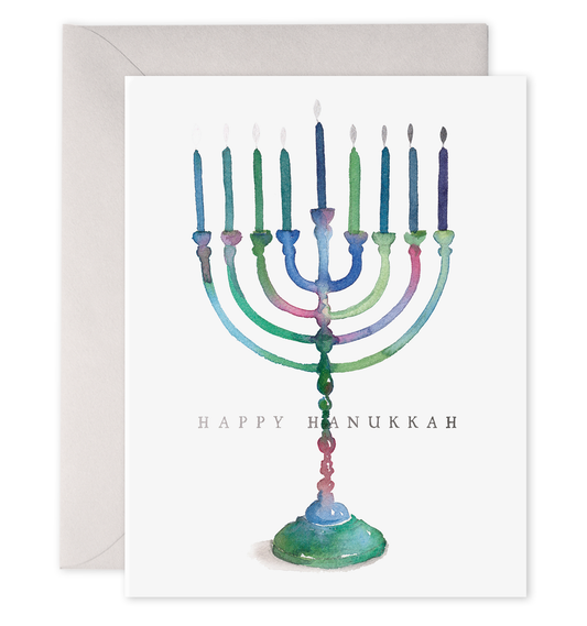 Colorful Menorah | Hanukkah Chanukah Card: 4.25 X 5.5 INCHES