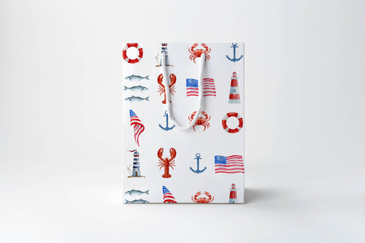 Coastal Americana Gift Bag – Lighthouse Patriotic Gift Bag