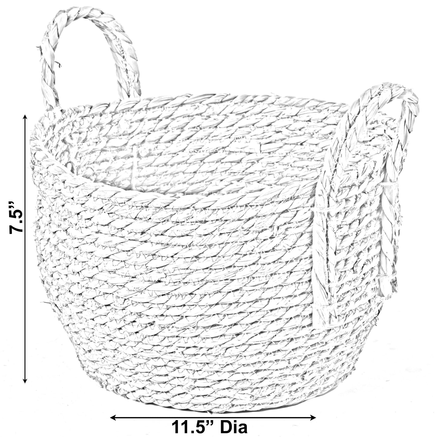 Decorative Round Wicker Woven Rope Storage Blanket Basket