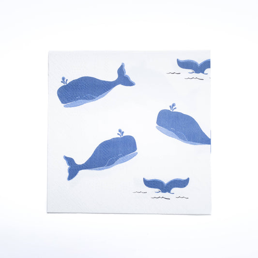Blue Whale Paper Cocktail Napkins