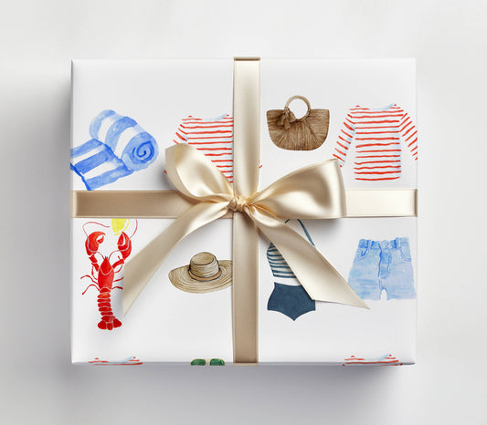 East Coastal Gift Wrap – Nautical Coastal Summer Wrapping Paper
