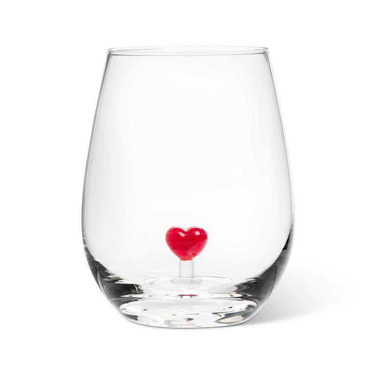 Heart Icon Stemless Wine Glass