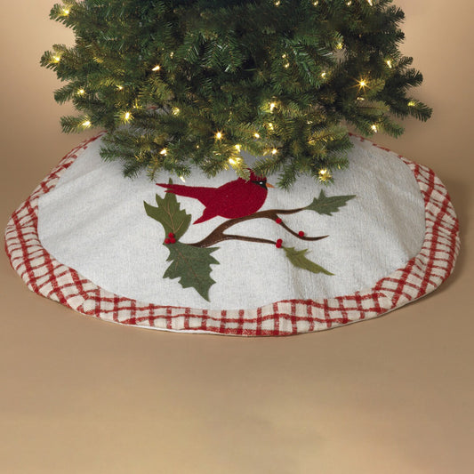 42"D Holiday Cardinal Design Tree Skirt