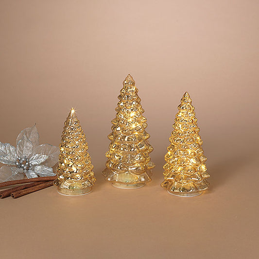 Lighted Mercury Glass Tree with Timer
