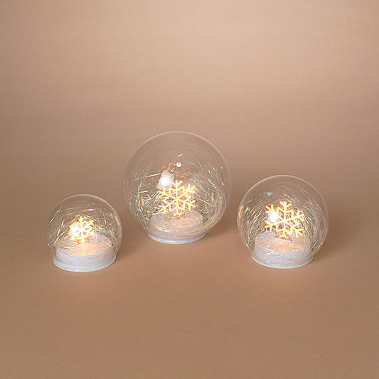 Neon Lighted Snowflake Globe