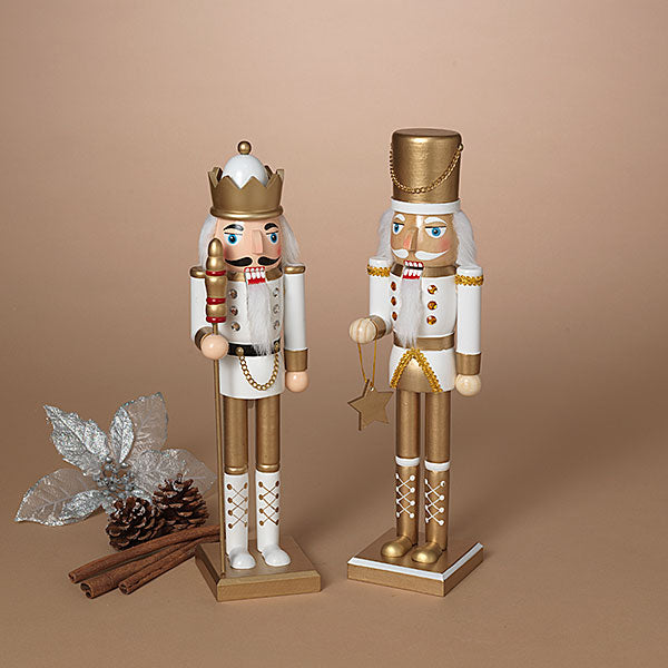 Gold & Whit Wood Nutcracker