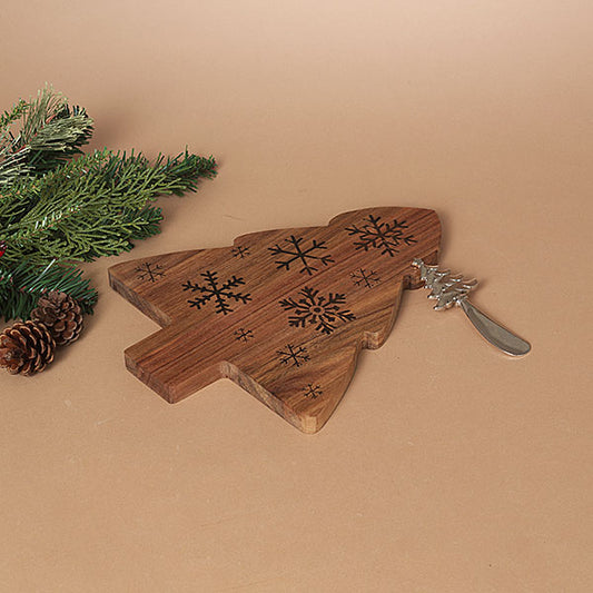 Snowflake Wood Tree Shape Board