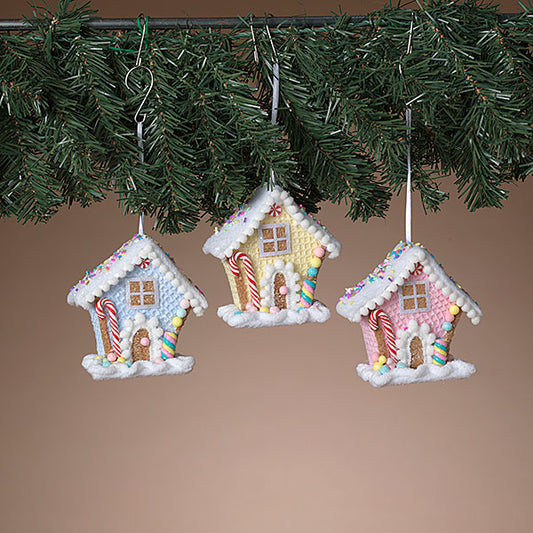 4.3"H Holiday Candy House Ornament