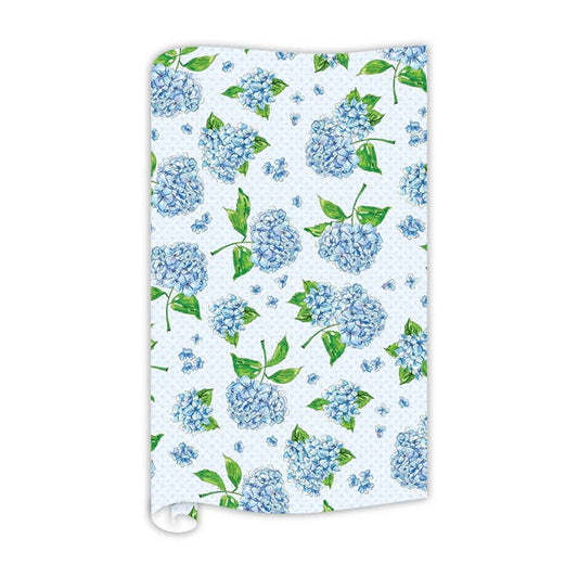 Handpainted Blue Hydrangeas Wrapping Paper