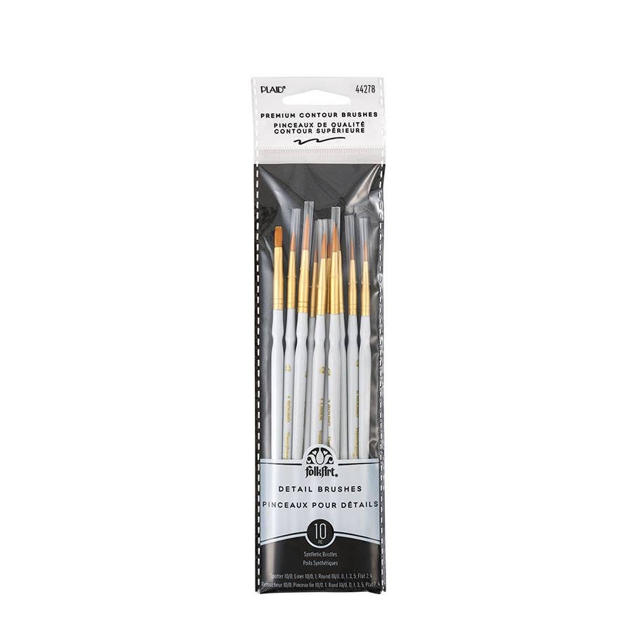 FolkArt Detail Brush Set 10 Piece - TVS Craft Supplies