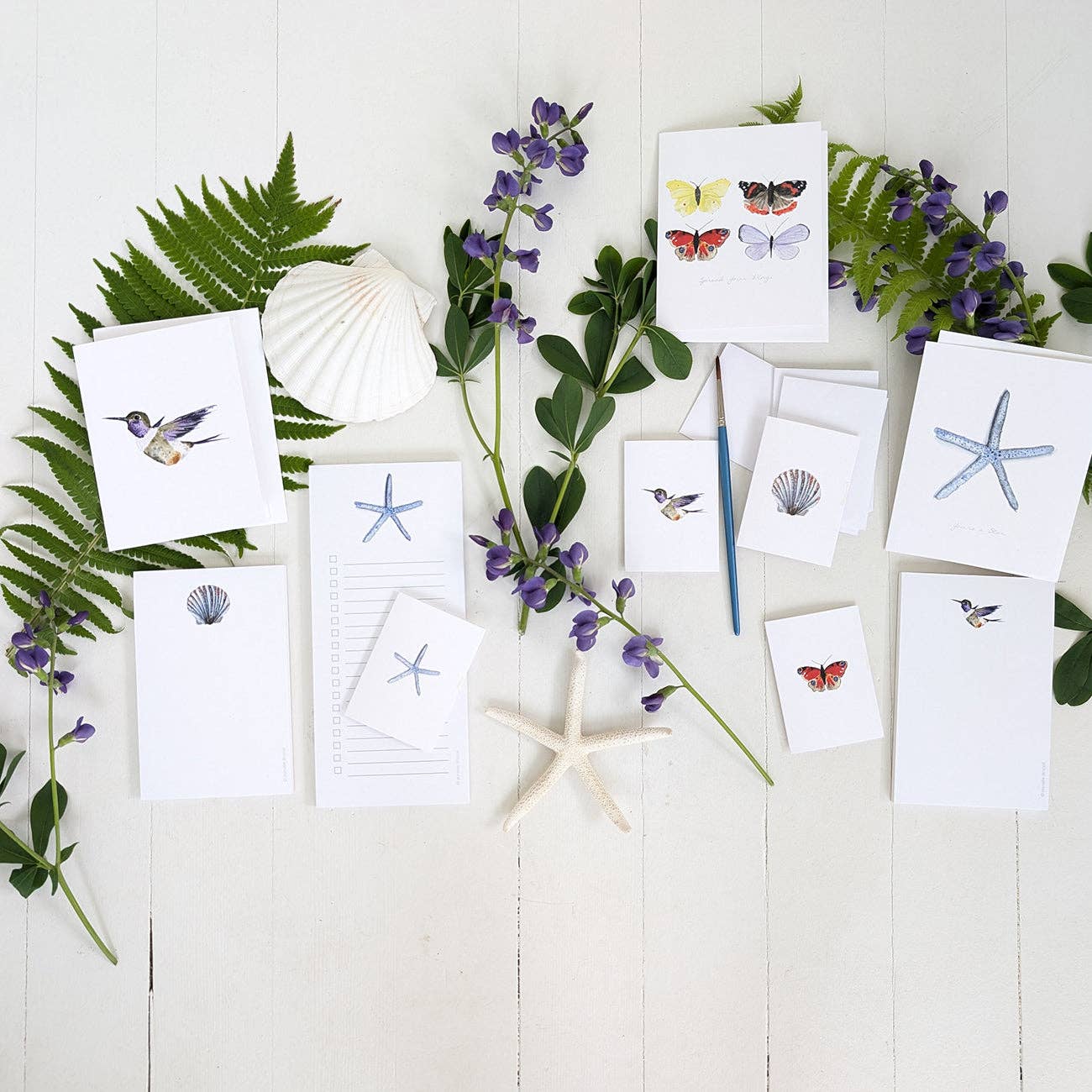 Blue Starfish Mini Note Card